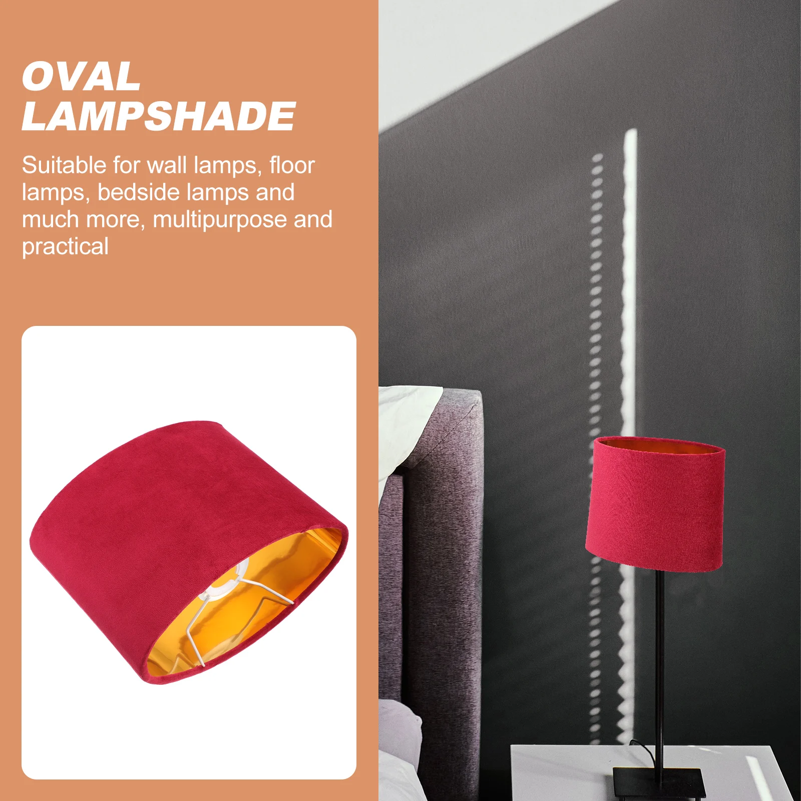 

Oval Lampshade Simple Cloth Lamp Cover For Bedside Floor Wall Lamps Durable Light Accessory Decorative Practical Housewarming