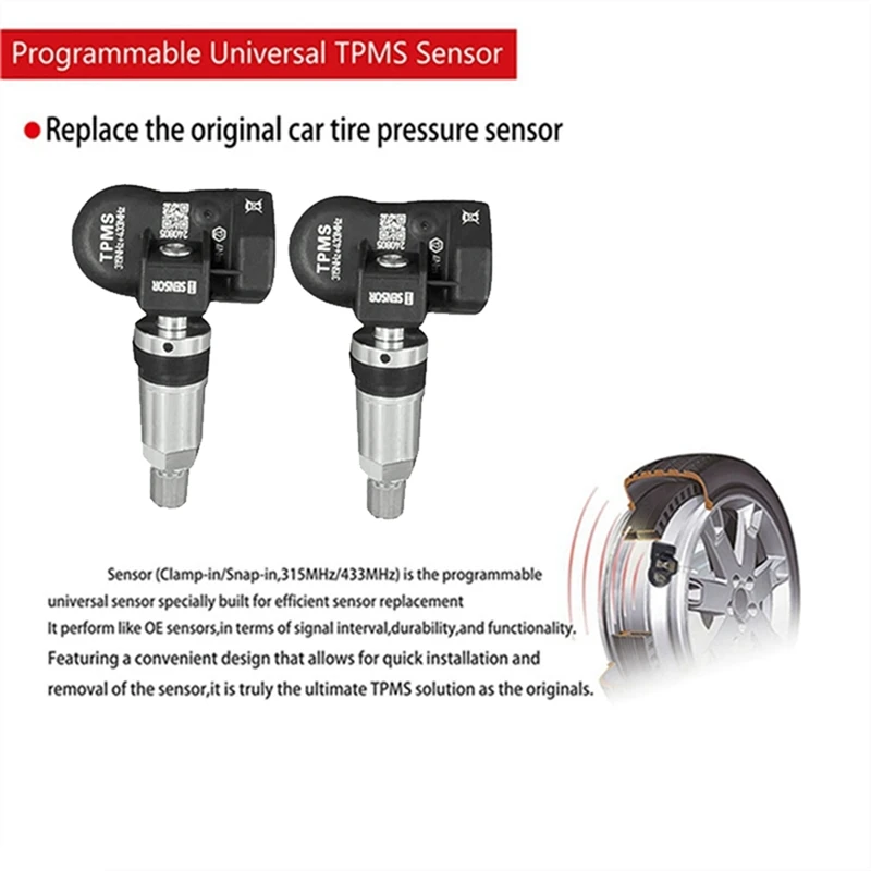 

2Pcs Programmable MX Sensor 315MHZ+433Mhz 2 In 1 PMS Tire Pressure Sensor Editable For Autel Tool TS408 TS508 ITS600