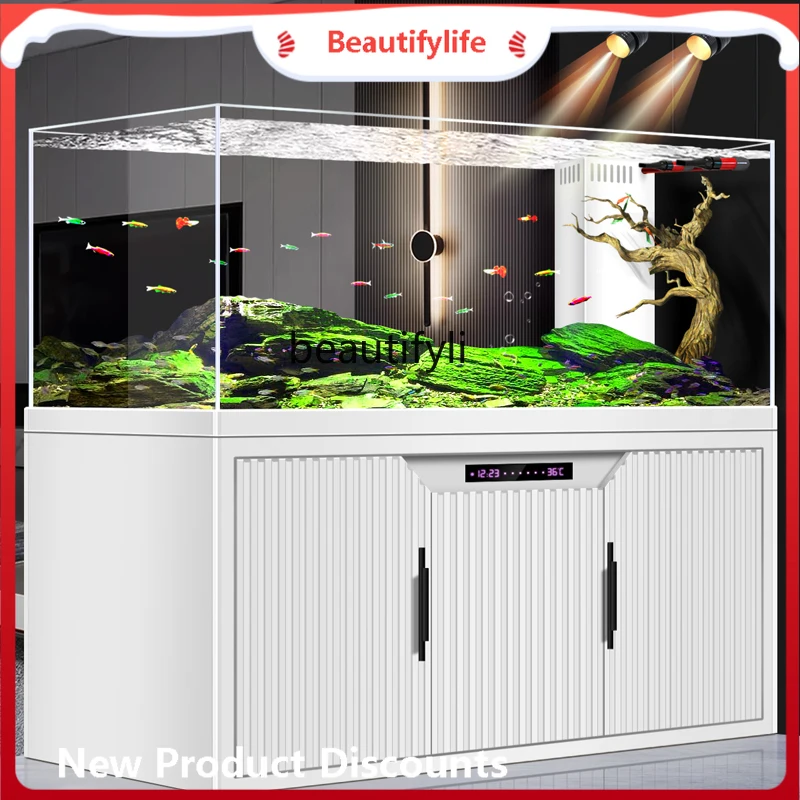 C45 stream tank large grass tank original ecological aquarium living room ultra-white glass bottom filter fish tank