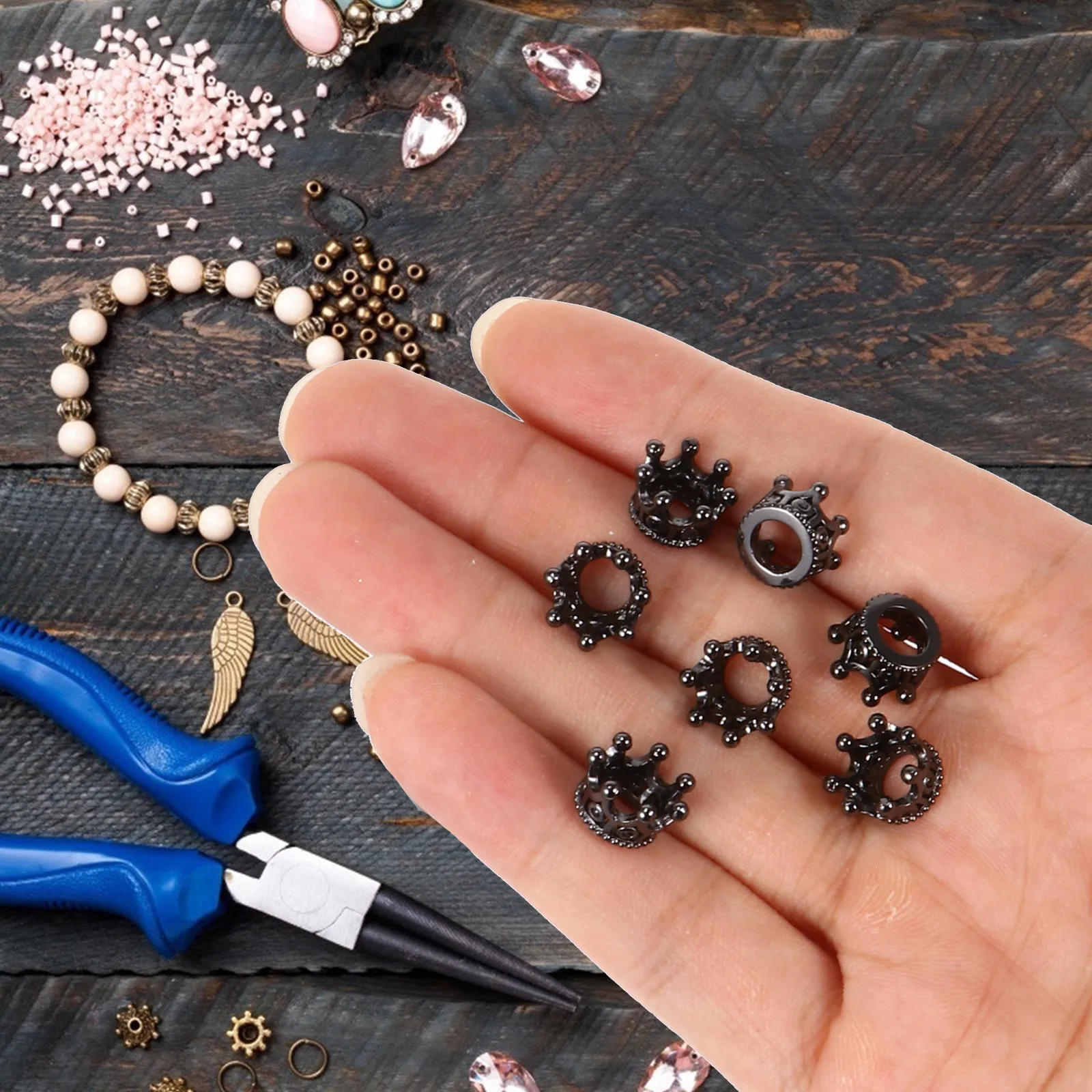 

20 Pcs Exquisite Mini Crown DIY Copper Ornaments Zircon Decorations Jewelry Pieces