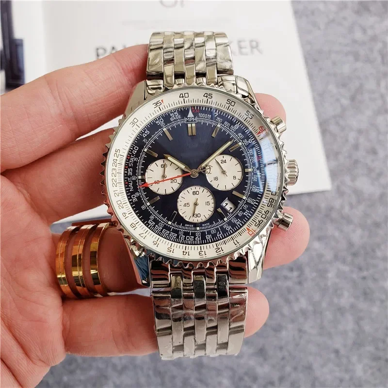 

2025 High Quality Fashion Multifunctional Chronograph Automatic Date Boutique Stainless Steel Men's Watch Luxury Business Watch