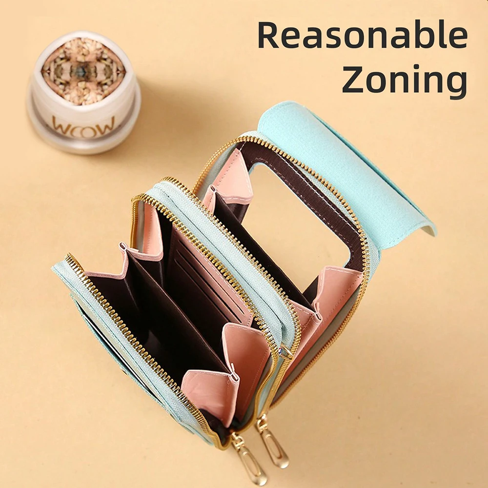 مجنون حقيبة الأزياء شاشة تعمل باللمس قفل الهاتف الخليوي حقيبة المرأة حامل بطاقة الهاتف المحمول حقيبة الكتف Crossbody #3