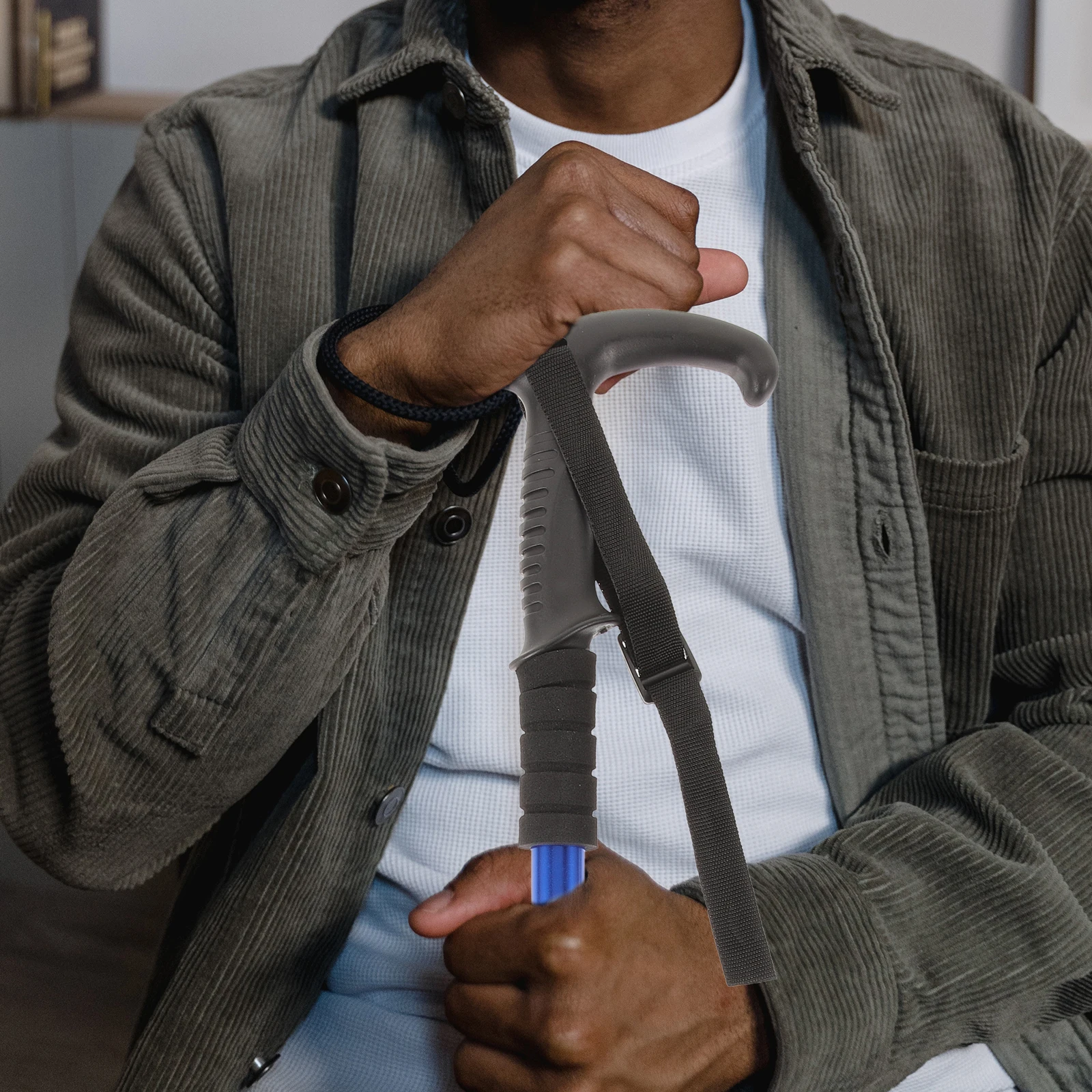 

Adjustable Durable Walking Cane Hiking Stick Non-Slip Aluminum Alloy Trekking Pole Portable Elderly Climbing Aid