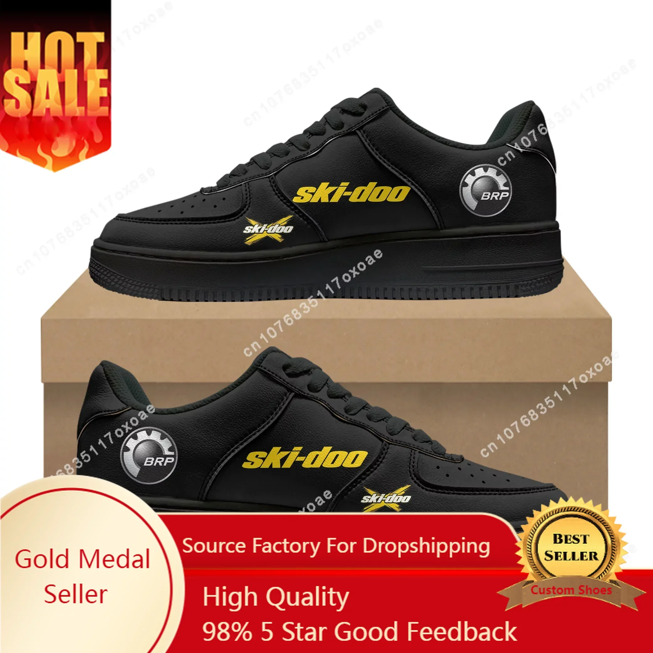 Sapatilhas de malha com renda para homens e mulheres, sapatos Ski-Doo, alta qualidade, esportes, corrida, Flats Force, basquete, sapato personalizado