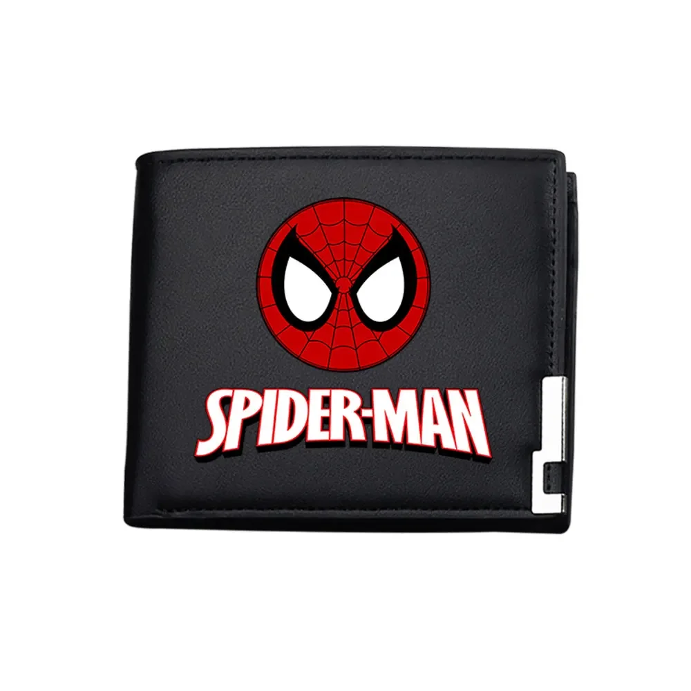 Spider Man PU Leather Men Wallets Short Black Wallet Women Coin Purse