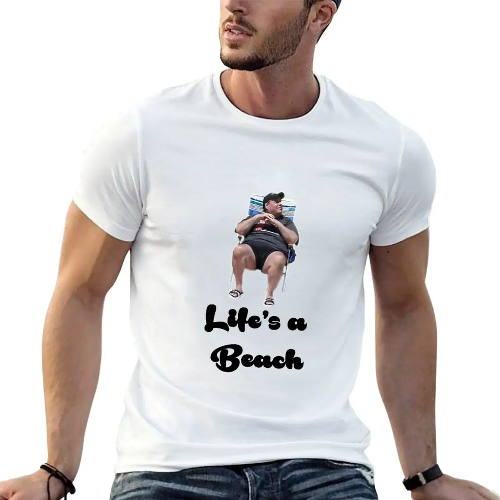 Life's a Beach (With Text) T-Shirt vintage anime shirt graphic shirts anime tshirt oversized graphic tee t shirt men