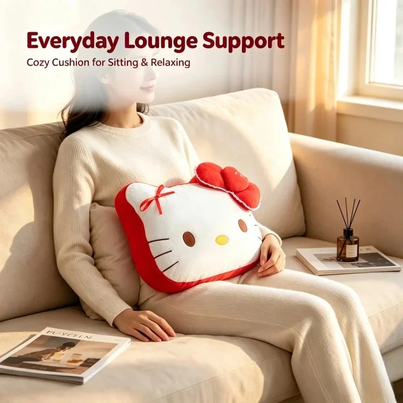 Hello Kitty Big‑Head Plush Cushion Super Soft Sofa Back Throw Pillow Girly Dorm Home Decor