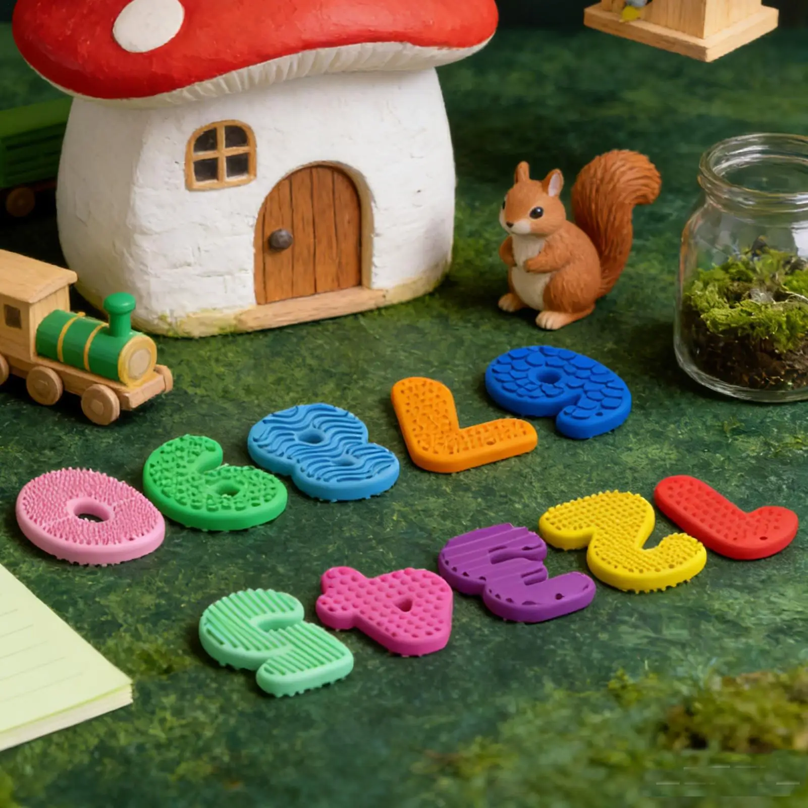 Fidget Stones 10-teiliges beruhigendes sensorisches Spielzeug aus Silikon, strukturiertes Fidget-Spielzeug, Zahlensteine für Kinder, Teenager, Erwachsene, Jungen und Mädchen