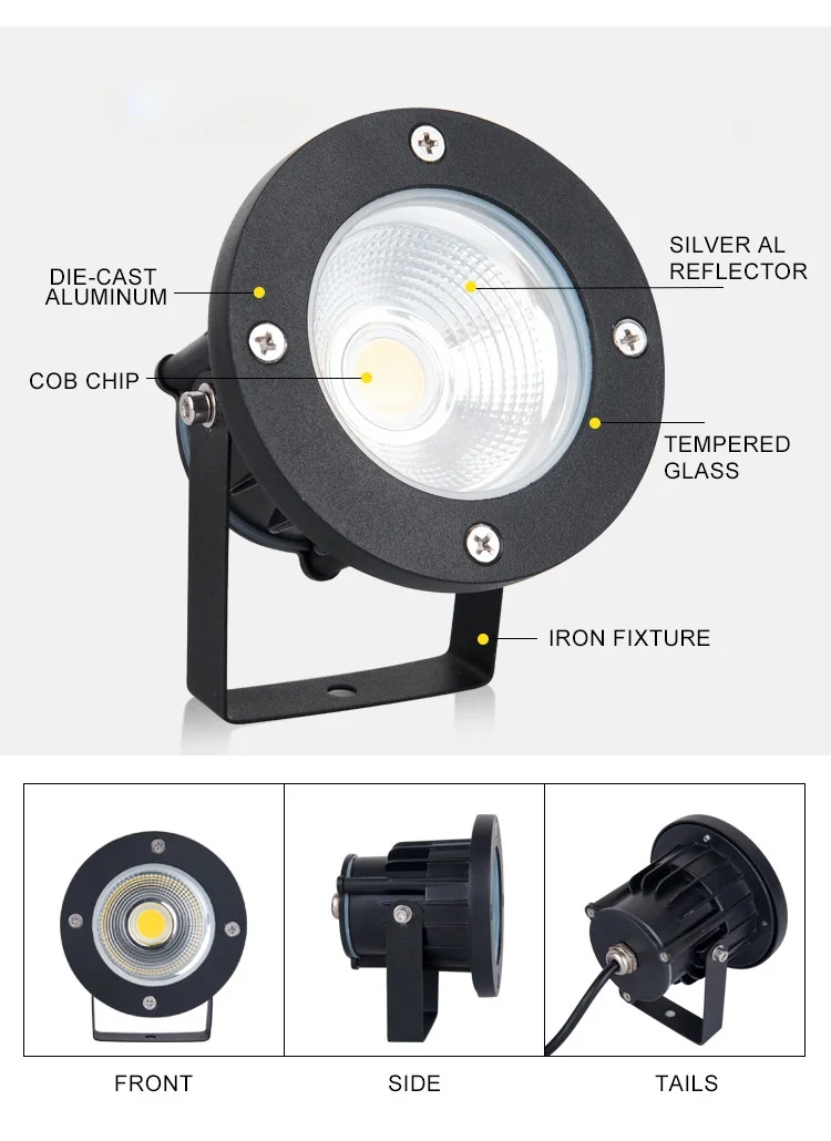 Outdoor LED 7W12W20W StakeLawn LightAC85-265V IP65WaterproofGarden LightingTerrace Courtyard Decoration Path Spotlights DC12-24V