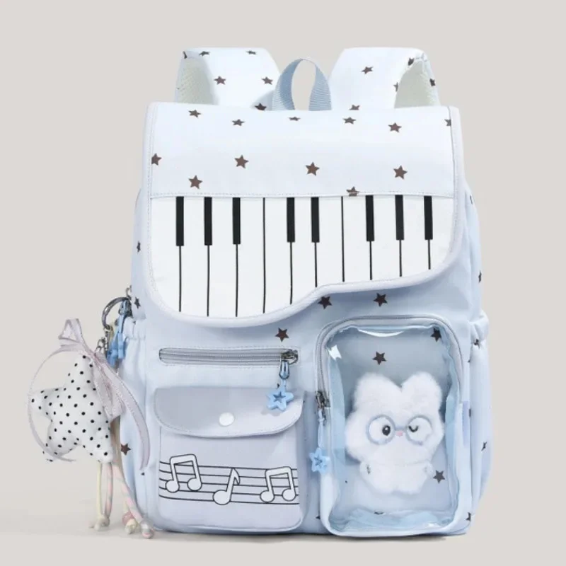 Star Y2K Cute Transparent Itabag Piano Key Backpacks JK Print School Bag Kawaii Aesthetic Student Bookbag Backpacks Gift New