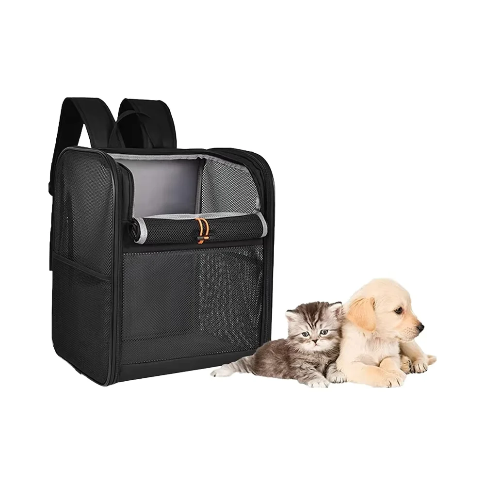 

Portable Foldable Pet Strap Backpack Solid Zipper Travel Transport Accessories Cat Breathable Design