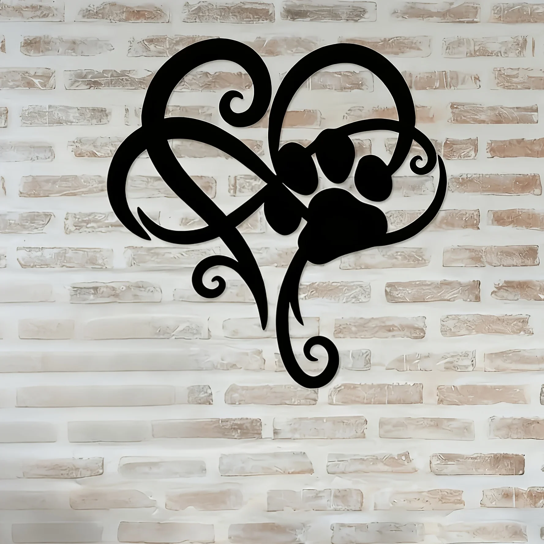 Paw Print Metal Wall Decor – Rustproof Indoor/Outdoor Art – Perfect Memorial for Pet Lovers – Great Gift for Dog & Cat Moms