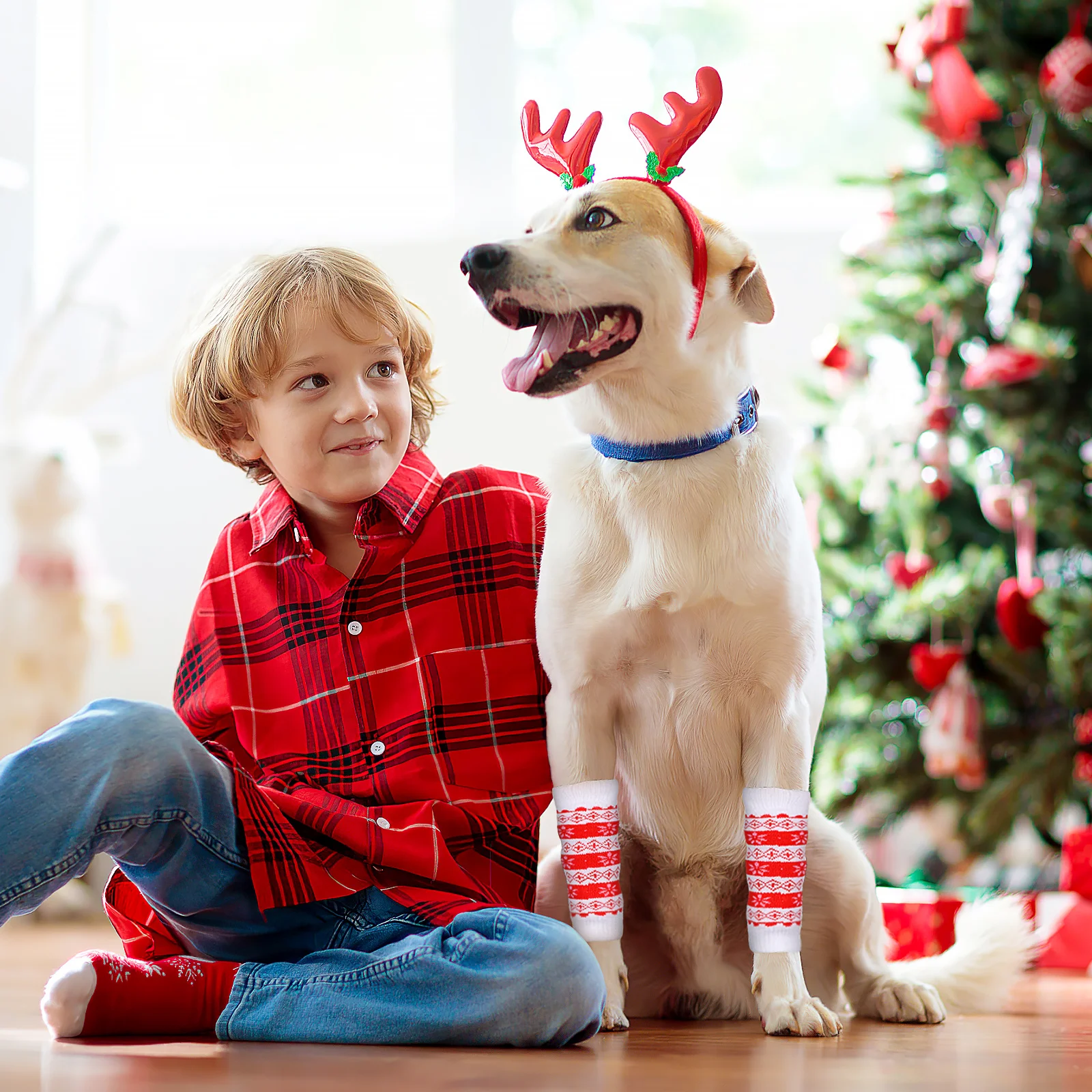 

4pcs Pet Leg Sleeves Dog Leg Protector Ankle Sleeves Warm Knee Pads Dirt Proof Anti Urine Elastic Breathable For Cats Dogs