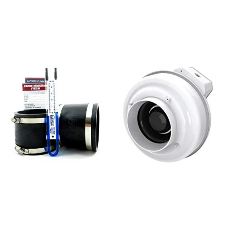 

Fantech Rn2 Radon Fan + Install Kit Black 4x4 - High-Efficiency Basement and Subfloor Radon Gas Extraction System with Durable