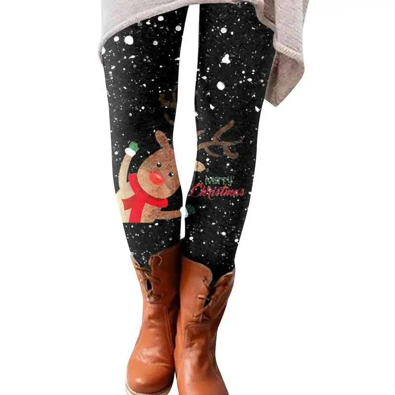 

Printed Leggings Christmas Thigh Slimming Leggings Breathable Santa Claus Print Fashion High Stretch Sports Leggings Butt Lift