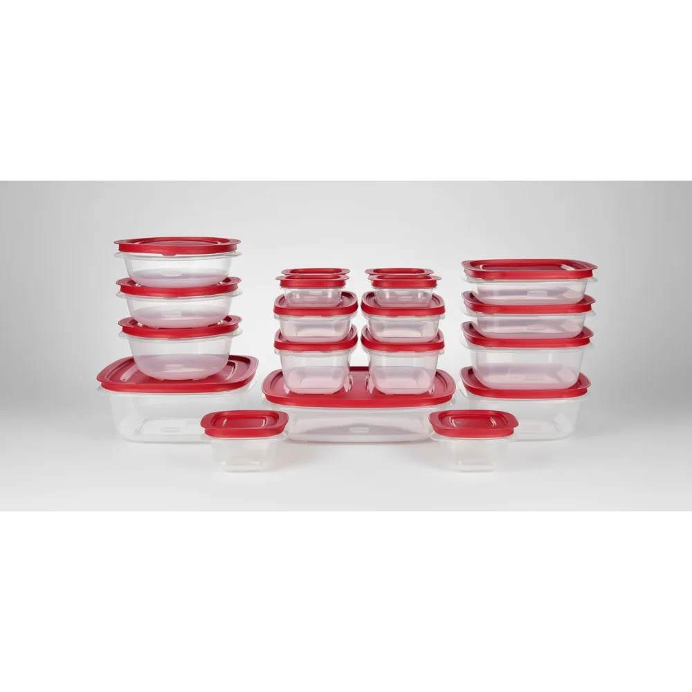 

38-Piece Food Storage Containers Set with Lids - Stackable Kitchen Organizers for Home & Office Use