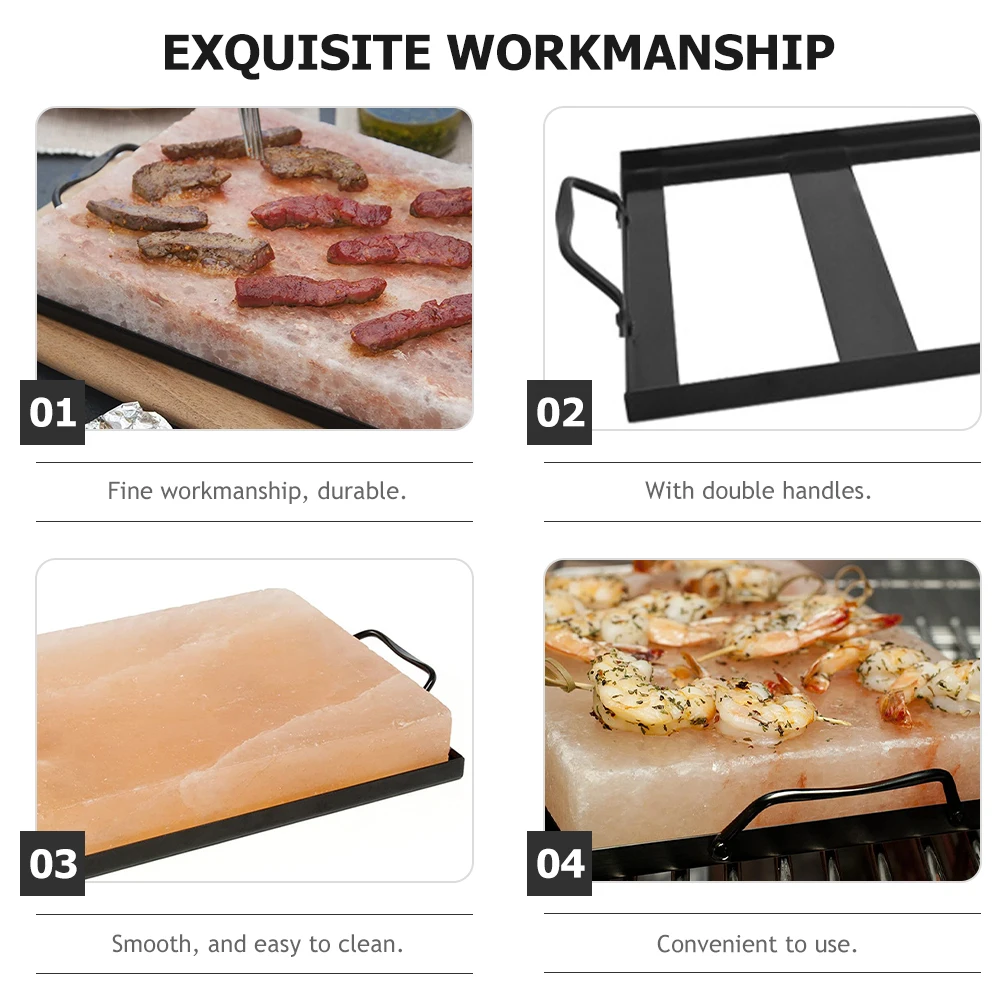 

Salt Plate Cooking Salt Plate Tray Black Enamel Cooking Tool Stainless Steel Tray Grill Rack Durable Kitchen barbecue Utensil