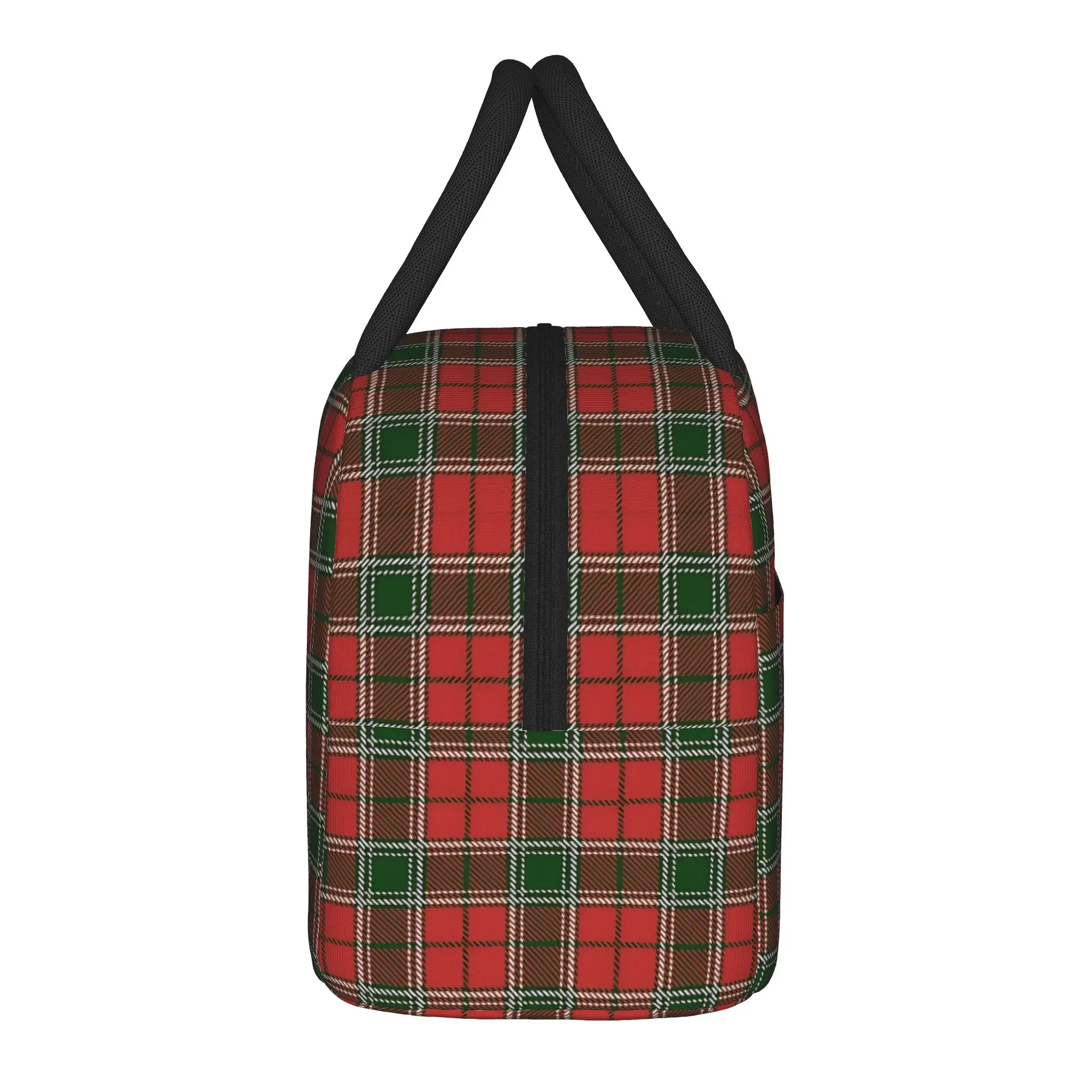 Christmas tartan pattern red and green  Insulated Lunch Bags Leakproof  Lunch Container Thermal Bag Lunch Box Tote Food Handbags