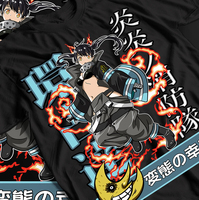 Anime Fire Force T-shirt, Tamaki Kotatsu Tee, Skitaru Shonen Firefighters Shirt Summer Men's and Women's Fashionable Tops