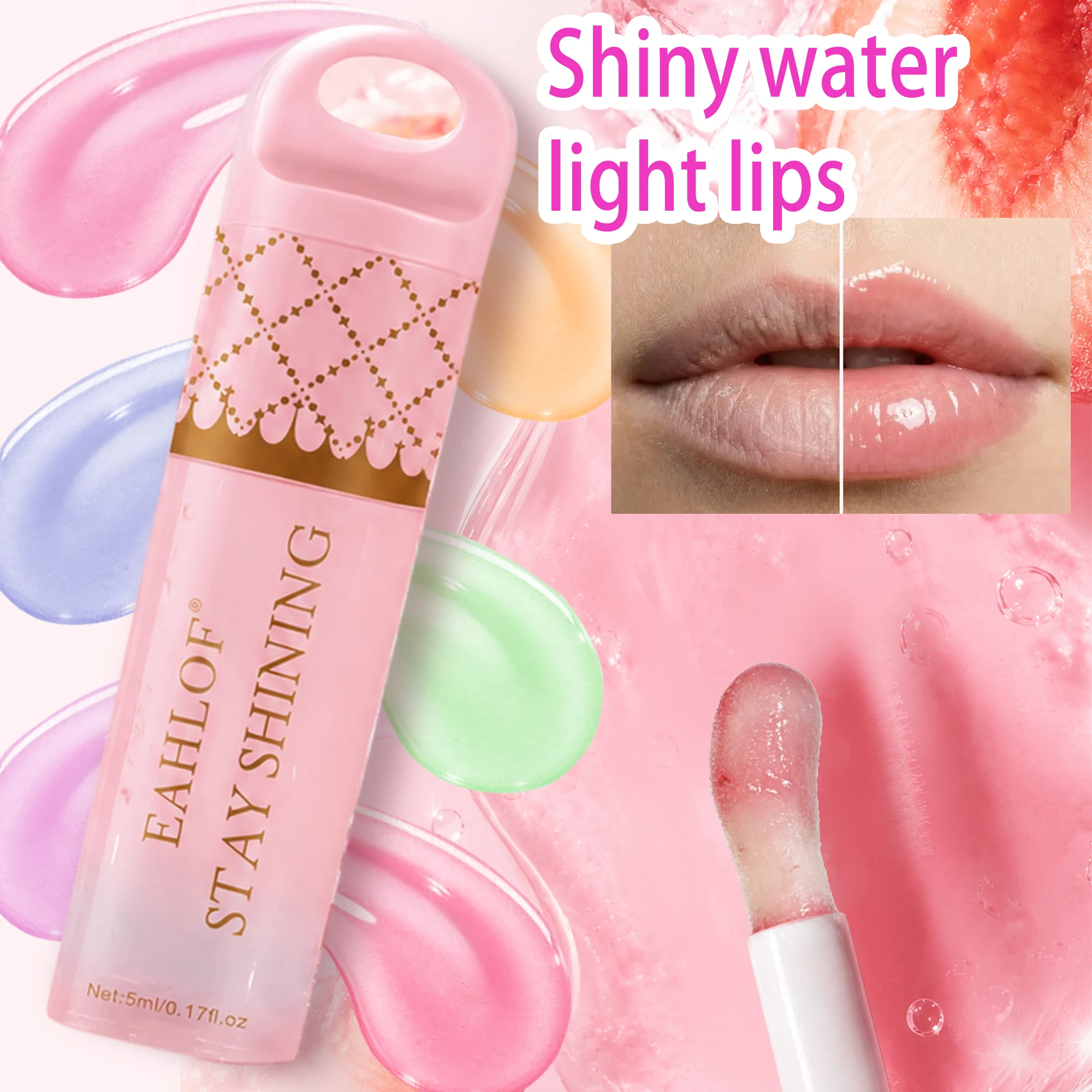 Lip volumizing effect，Lip Gloss, Moisturizing Anti-Wrinkle Lip Care Makeup