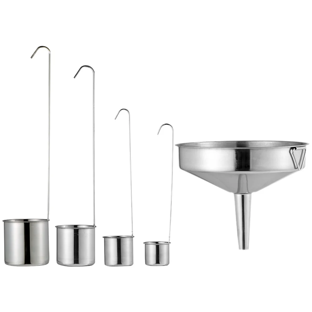 

1 Set Stainless Steel Kitchen Funnel Oil Wine Transfer Tool For Canning Bottles Jars Dispensing Cooking Baking Gadgets Sauce
