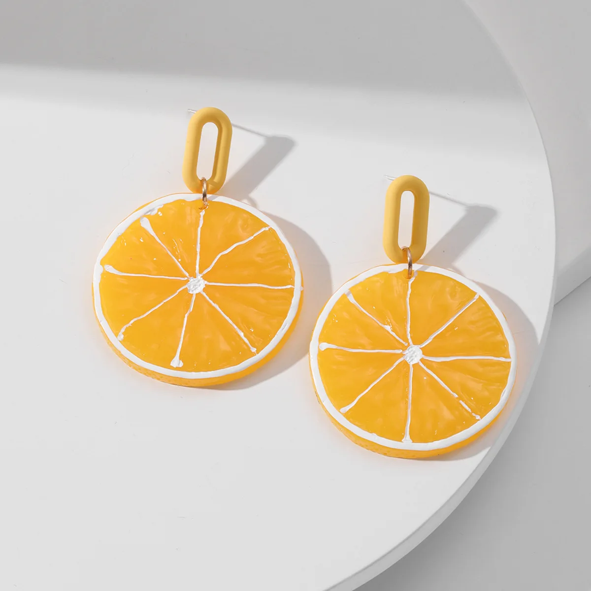 Fashion Acrylic Fruit Lemon Strawberry Dangle Earrings For Women Charm Food Simulated Pitaya Orange Earrings Jewelry Accessories