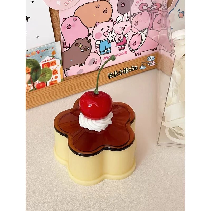 Desktop Storage Box Japanese Style Retro Prop Storage Box Cute Pudding Design Desktop Decoration Storage Cabinet Props Girl Gift