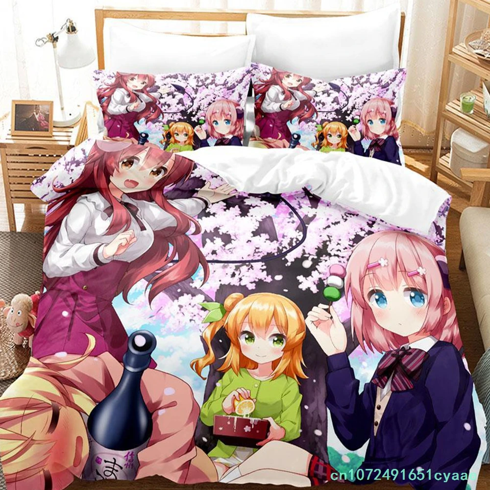 2023 The Demon Girl Next Door Bedding Set Single Twin Full Queen King Size Bed Set Adult Kid Bedroom Duvetcover Sets Anime Girls