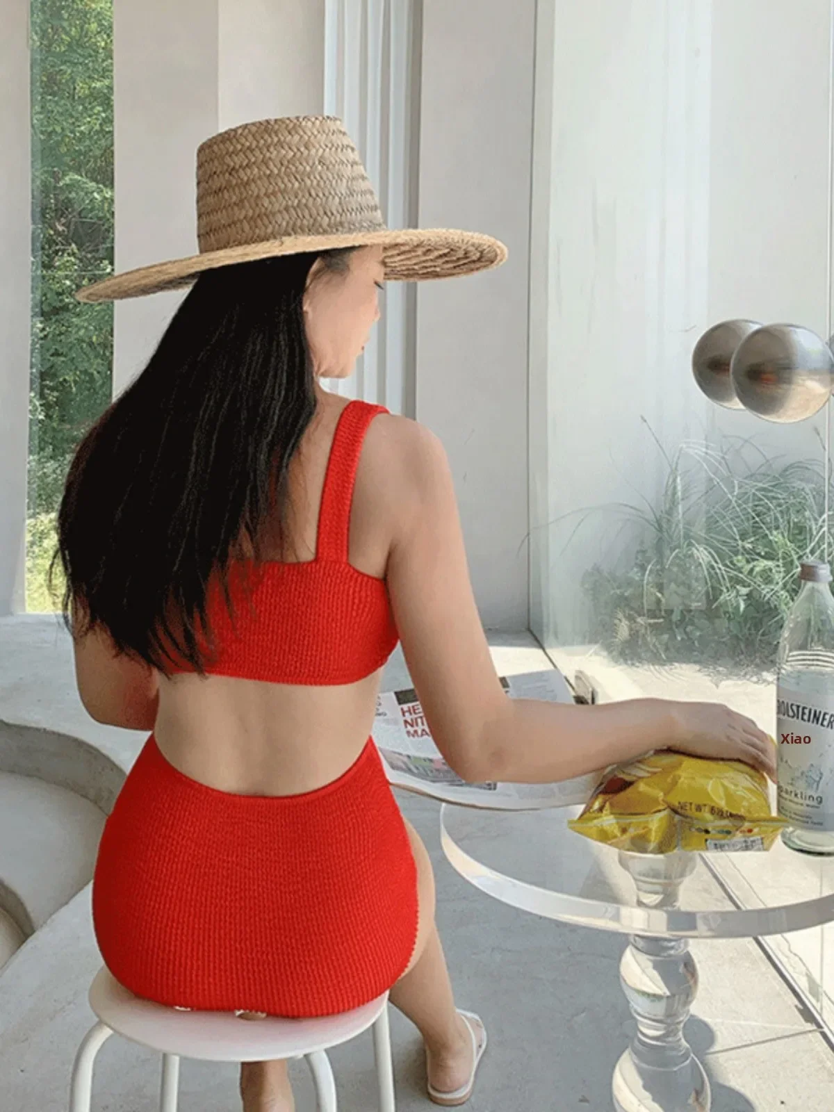 Nuevo traje de baño de Bikini multicolor Sexy Bal de cintura alta, traje de baño Simple y favorable, traje de baño separado de Color puro para mujer