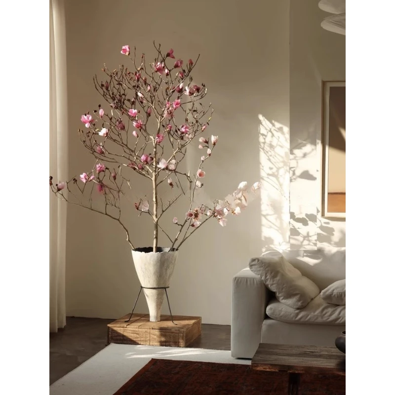 

Floor-to-ceiling vase ornament, retro big flower utensils, homestay home furnishing, living room flower bucket, ancient