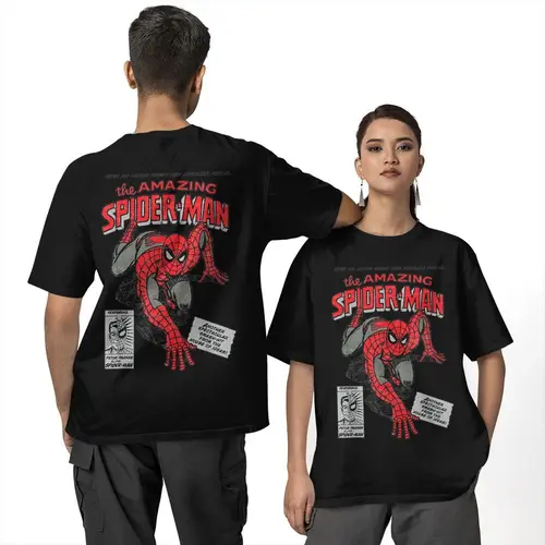 Imagen 2 del producto Camisetas creativas de Spiderman para hombres, camisa de cuello redondo, 100% algodón, Retro, cómic, película, regalo de cumpleaños