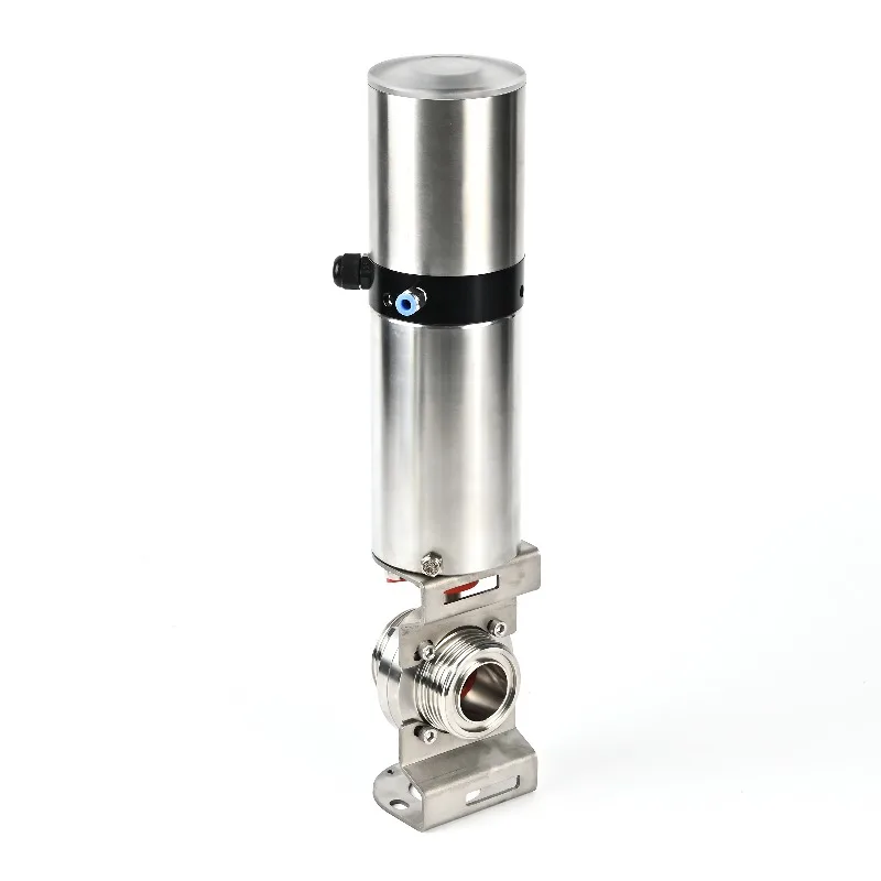 Pneumatic Female Butterfly Valve with Stainless Steel Vertical Actuator SS304/SS316L Stainless Steel 1/2 