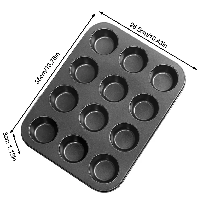 12 Cups Cupcake Pan Muffin Tray Cupcake Mold Muffin Pan Carbon Steel Baking Pan Non Stick Bakeware image 6