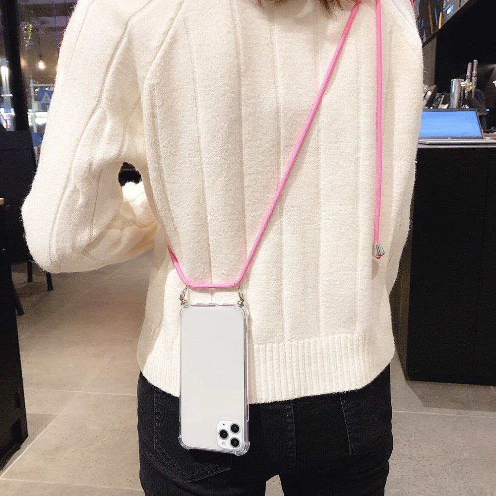 Adjustable Rope Case for ASUS Zenfone 11 Ultra 10 9 8 Cover Crossbody Lanyard Shoulder Strap Air-bag Crystal Soft Shell Funda