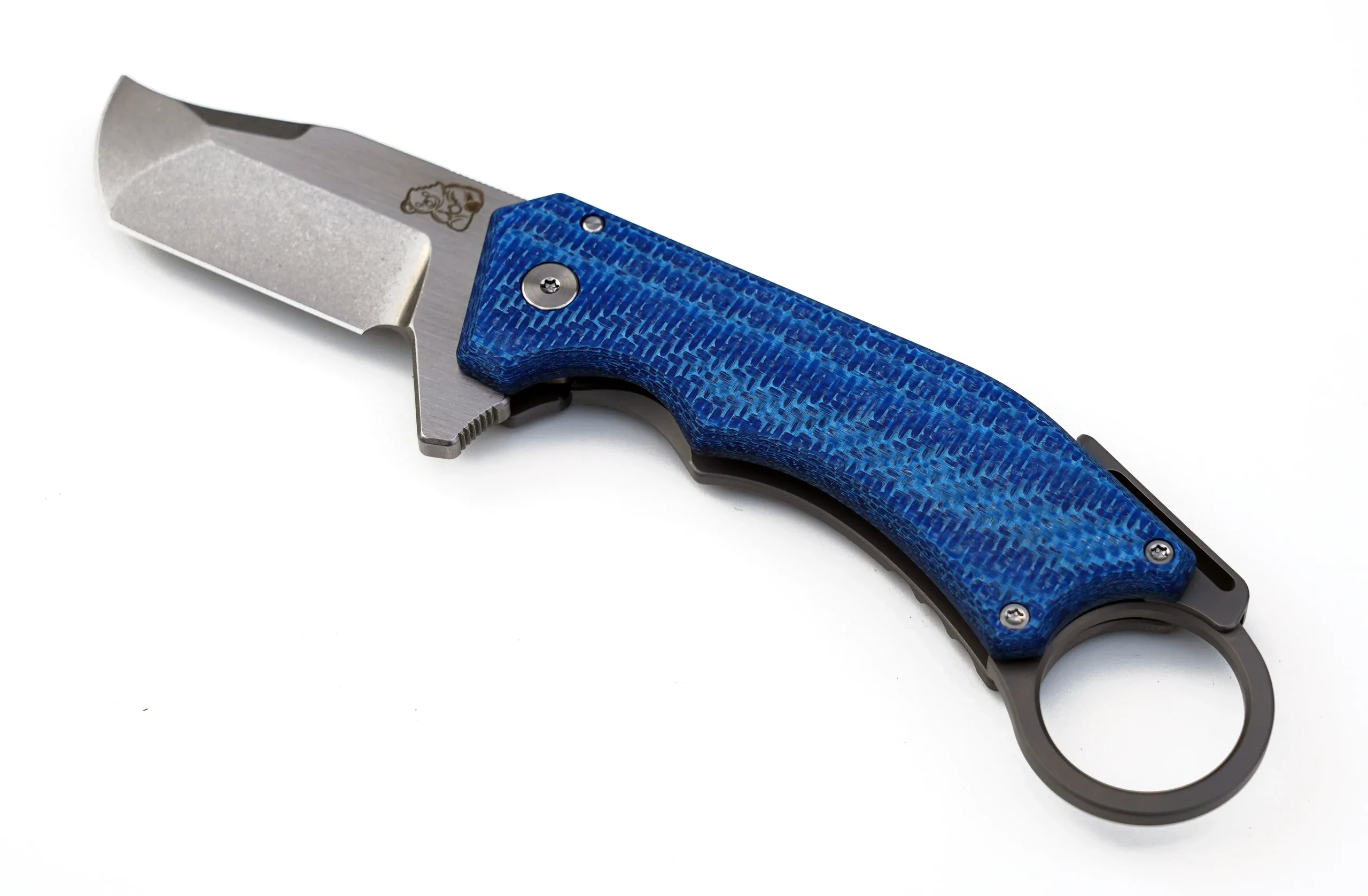 Mechforce Knife, Blue Carbon Fiber