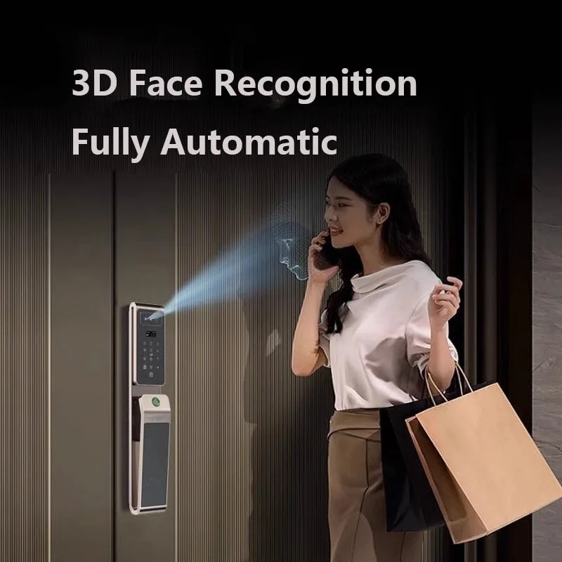 [2026] App Wi-Fi Smart Keyless Impronta digitale biometrica Keyless Entry per porta in legno Password di riconoscimento facciale 3D con Biome