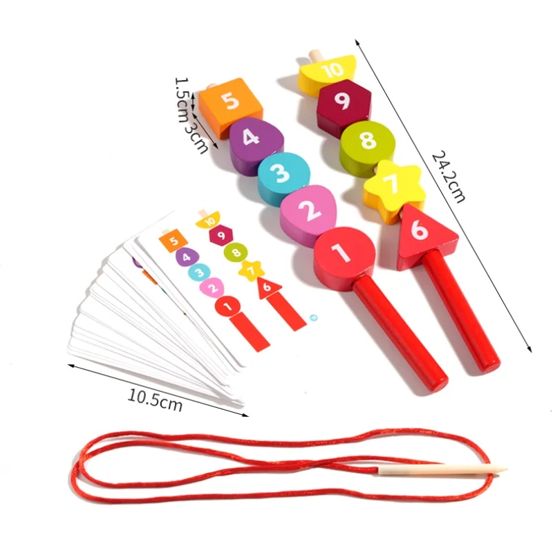 لعبة ألغاز مطابقة الشكل الملون ألعاب خشبية ملونة مطرزة مونتيسوري لون الإدراك ألعاب تعليمية مبكرة هدية للأطفال #4