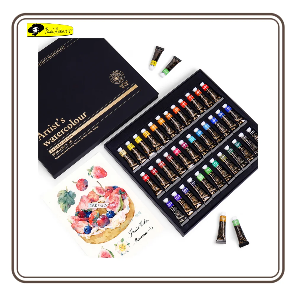 مجموعة ألوان مائية للفنانين من بول روبنز 24/36 أنابيب ألوان مائية نابضة بالحياة 5 مل للفنانين المحترفين