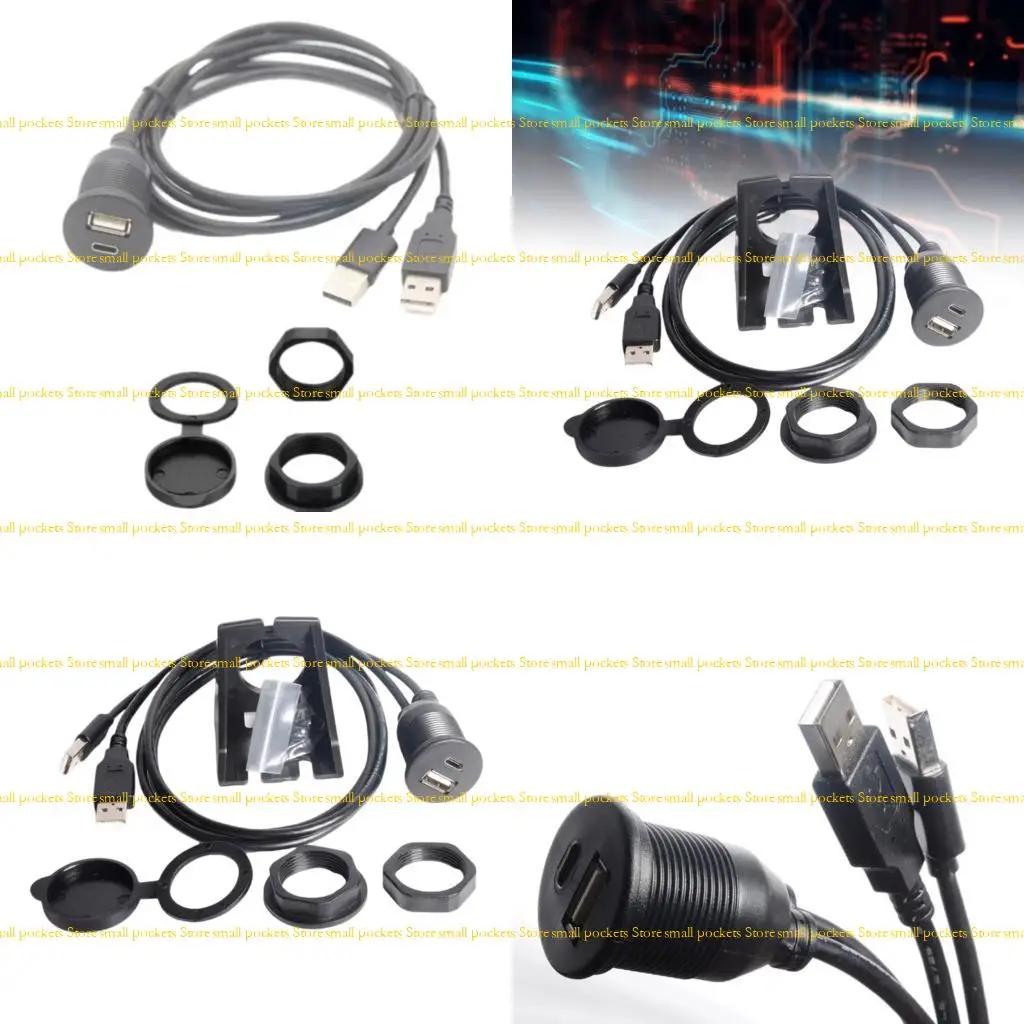 

R1WD Double USB женский тип C Женский удлиненный кабельный кабель устойчив к транспортным средствам.