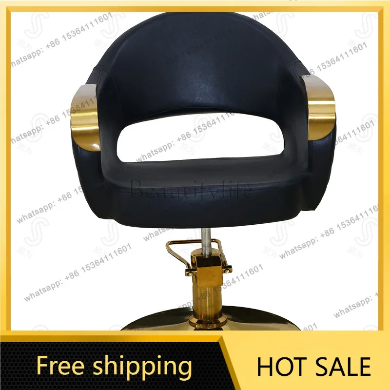 Factory Direct Sales Barber Shop Chair Liftable Rotary Stainless Steel Armrest