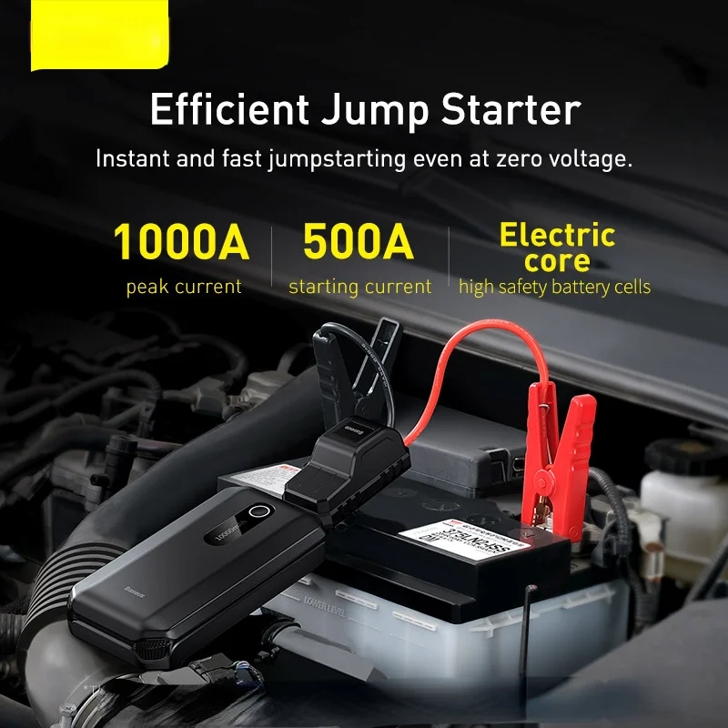 

Jump Starter Power Bank 12V Booster for Car Start10000mAh Battery Quick Charger Auto Starting Device Powerbank Emergency supply