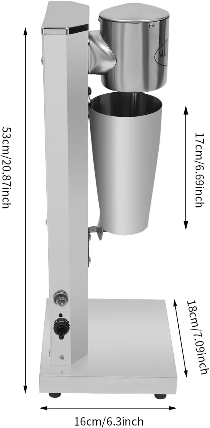 ماكينة صنع اللبن الكهربائية 800 مللي من الفولاذ المقاوم للصدأ ماكينة صنع مخفوق الحليب التجارية 16000 دورة في الدقيقة/دقيقة خلاط الشعير برأس واحد مشروب Ble