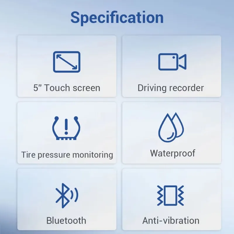 ระบบนำทางจักรยานยนต์กันน้ำ รองรับ Carplay ระบบนำทางดีที่สุดสำหรับมอเตอร์ไซค์ ขนาด 5 นิ้ว ระบบนำทางจักรยานยนต์ที่ดีที่สุดสำหรับการขับขี่ออฟโรด GPS