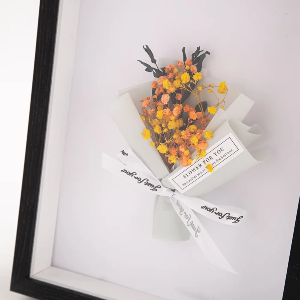 Durable Multi-size Shadow Box Frame Rectangular Natral Wood Black Wooden Photo Frame Acrylic Display Case Flora Ticket Crafts