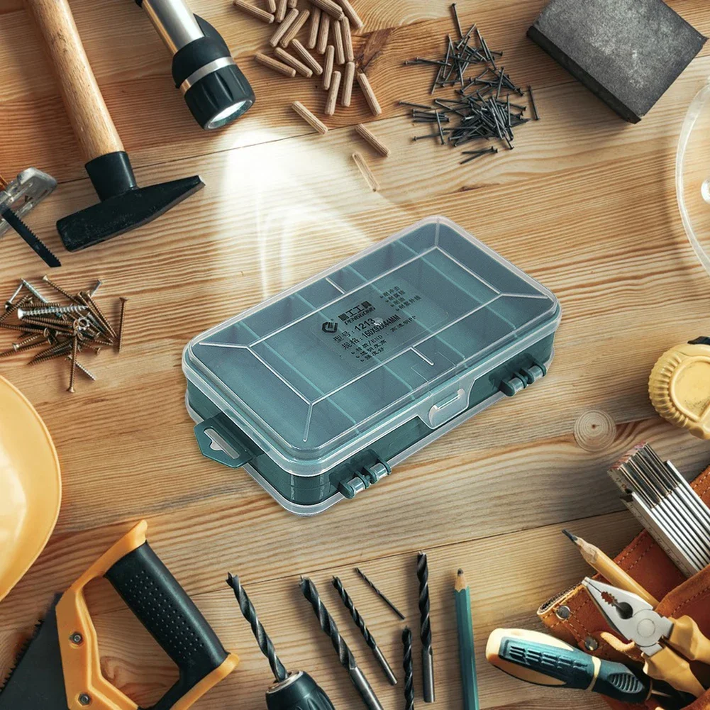 両面ハードウェアオーガナイザーボックス-透明プラスチック製ネジ収納ボックス-ナット、ボルト、ネジ、釘、小物用コンパートメント