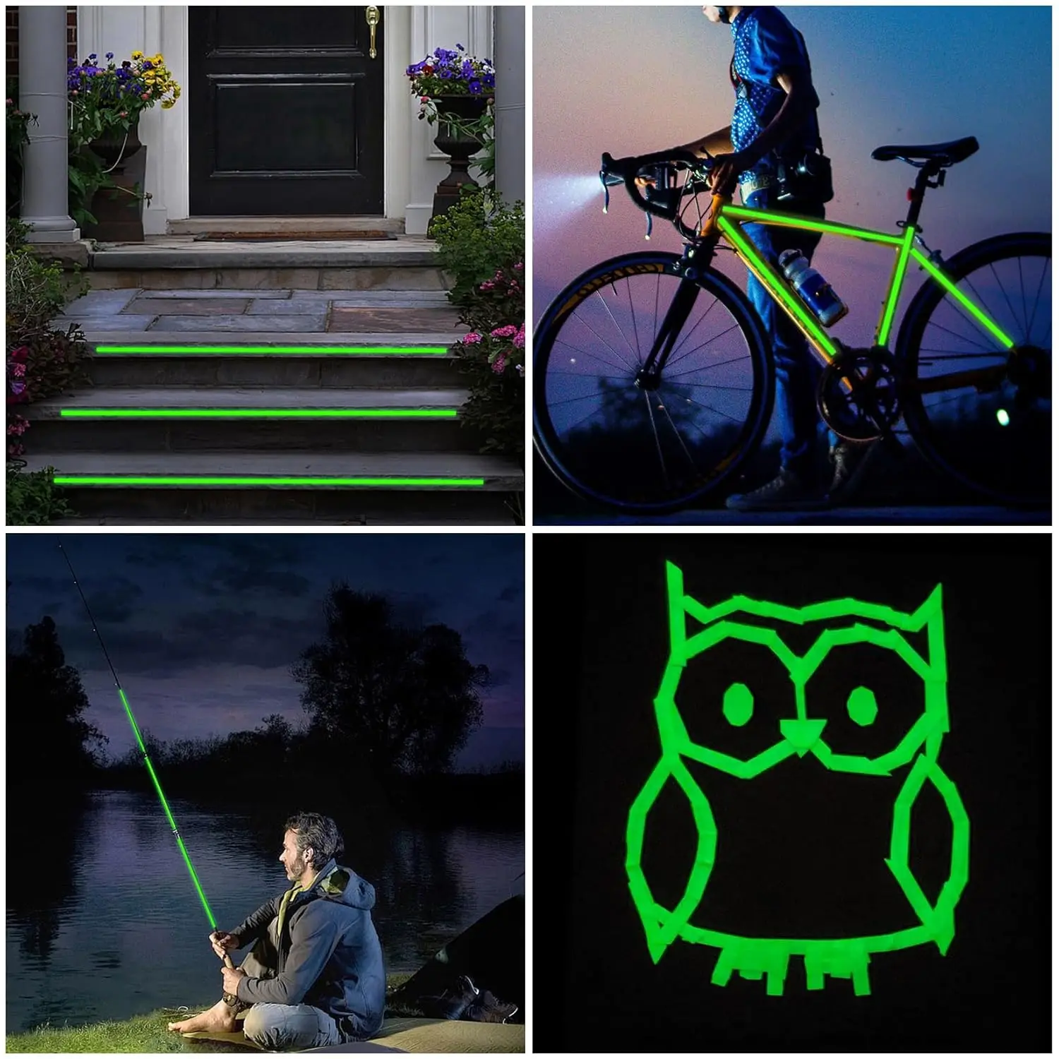 الشريط الأخضر المتوهج في الظلام، ملصقات الحائط الفلورسنت جميع ملصقات التحذيرية اللاصقة الليلية المضيئة