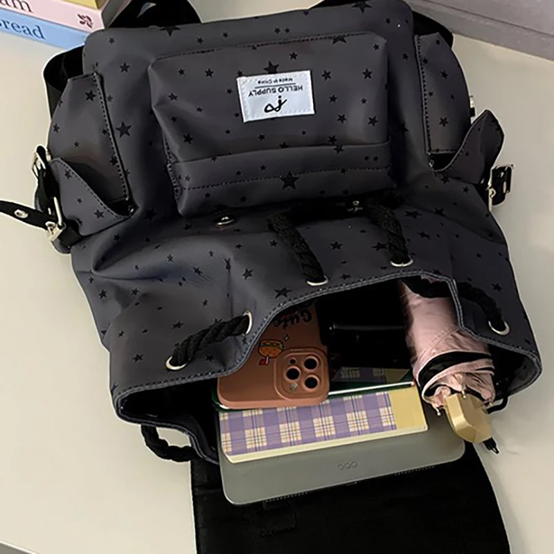 Richme Vintage Women Backpacks 2025 Harajuku Dots Mochilas Para Mujer New Design Students Daily Pockets Commute Bag Female