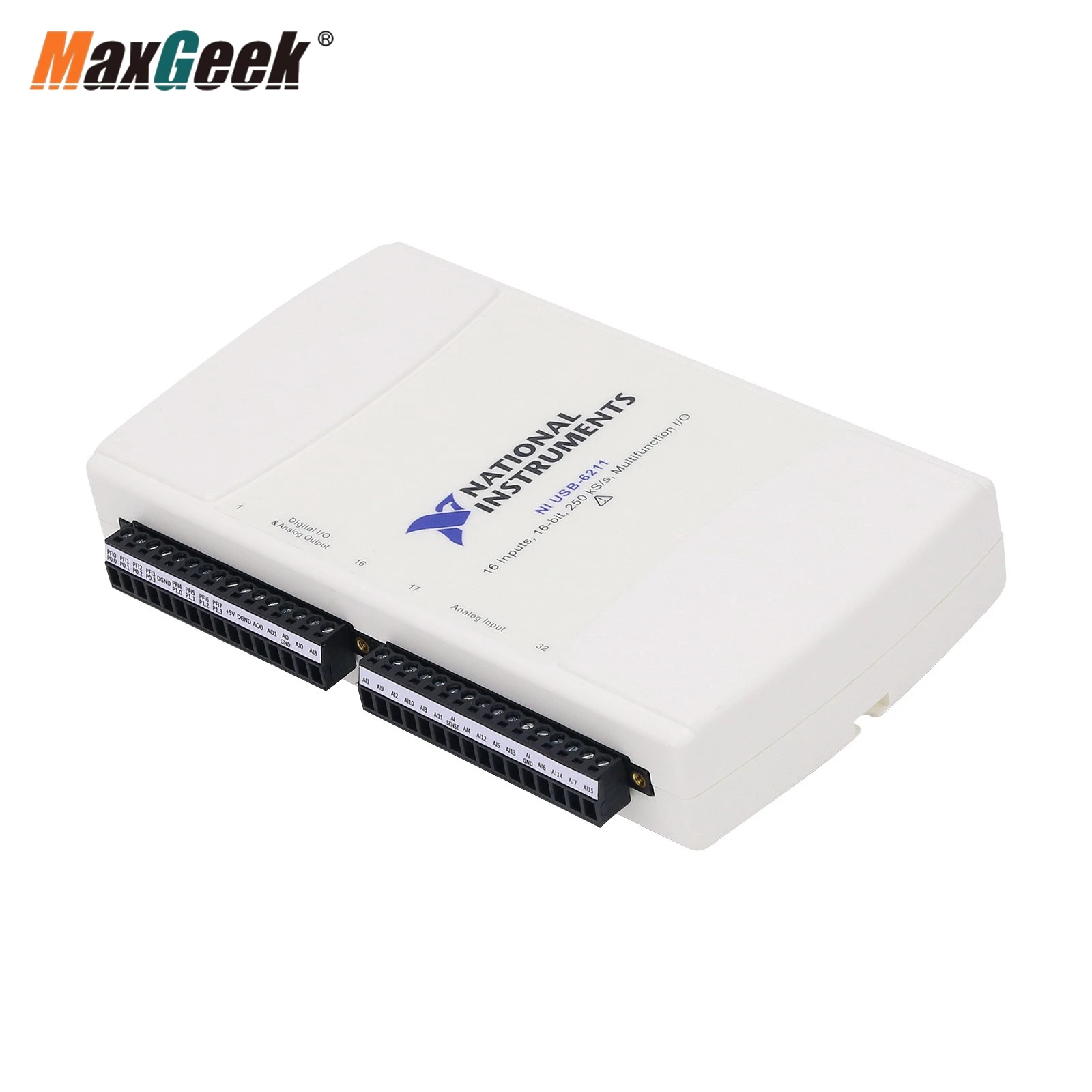 Imagem -04 - Maxgeek Usb6211 Oem Cartão de Aquisição de Dados Daq Usb 77967601 Multifunction i o 16 Entrada 16bit 250ks s para ni