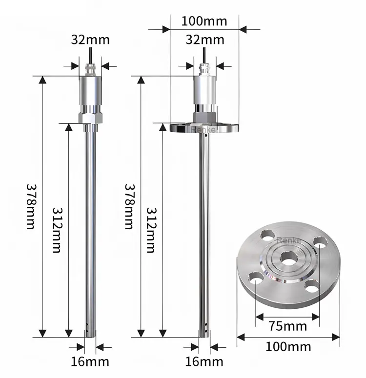 Renke Submersible Water Fuel Tank Liquid Level Sensor RS485 Capacitive Level Sensors