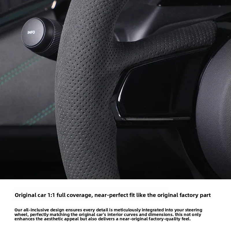 Suede Steering Wheel Cover For Changan Deepal SL03 Hand Stitched Racing Anti-Slip Protector Car Interior Accessories